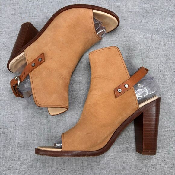Rag & Bone Wyatt Slingback Heels Camel Tan Nubuck Leather Slip On‎ Womens EU 37 - Picture 11 of 12